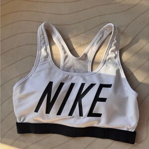 Nike Women's White and Black Sports Bra